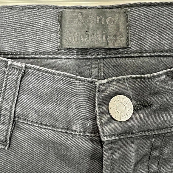 Men's Acne Studios Ace Ups Black Skinny Jeans Size 32x34 - Picture 6 of 12